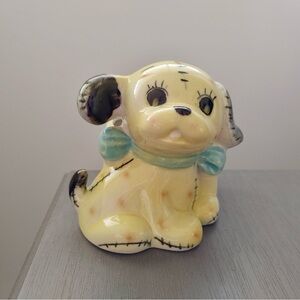 ⭐️Vintage Planter Ceramic Stuffed and Stitched Toy Puppy Dog Figurine Japan